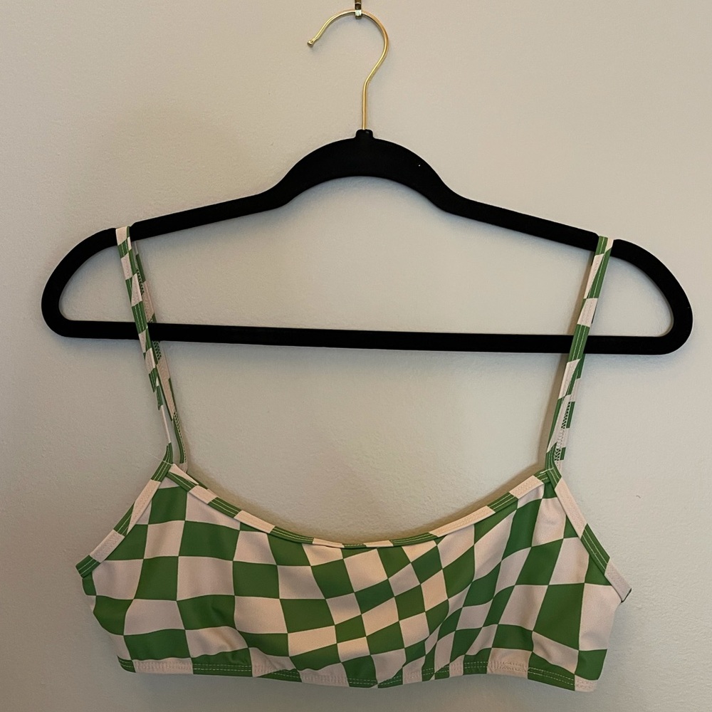 Motel Rocks Green checkered top - Picture 2 of 6